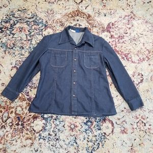 Vintage Sears Jeans Joint Denim Shirt Chore Jacket Size Large, Mens
